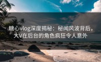糖心vlog深度揭秘：秘闻风波背后，大V在后台的角色疯狂令人意外