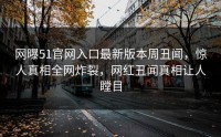 网曝51官网入口最新版本周丑闻，惊人真相全网炸裂，网红丑闻真相让人瞠目