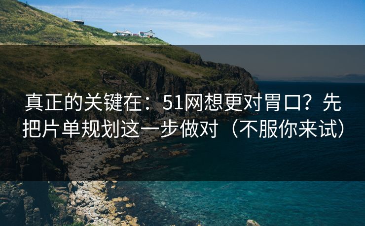 真正的关键在：51网想更对胃口？先把片单规划这一步做对（不服你来试）
