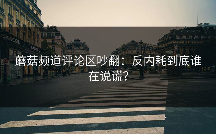 蘑菇频道评论区吵翻：反内耗到底谁在说谎？